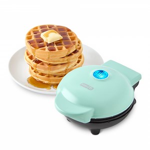 Dash Mini Waffle Maker - 4” Waffle Mold, Nonstick Waffle Iron with Quick Heat-Up, Nonstick Surface - Perfect Mini Waffle Maker for Kids and Families, Just Add Batter, Aqua