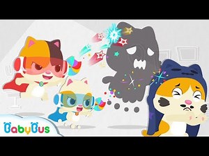 Little Heroes Chased Big Monster Away | Baby Kitten Family | Halloween Song | Kids Songs | BabyBus
