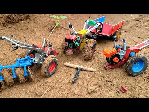 Mini DIY Tractor Plowing Wet Field After Rain | Tractor Stuck in Mud | Full Video