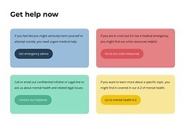 Texts and buttons in colored cells - Html Code Example by Nicepage
