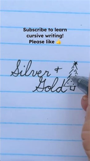 Christmas Handwriting Silver and Gold in cursive