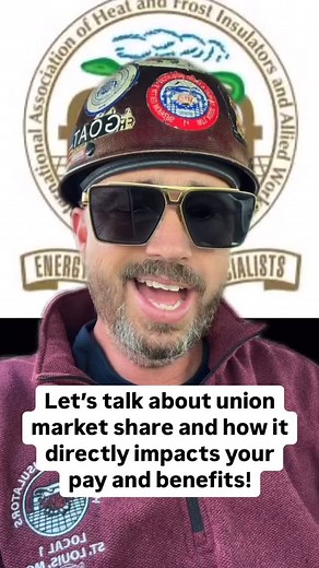 3.3K views · 1.1K reactions | Let’s talk about how union market share directly impacts our pay and benefits! #union #unionyes #unionpaid #fy #bluecollar #fyp #nonunion #unionlife #organize #nabtu | Proud Union Guy | Facebook