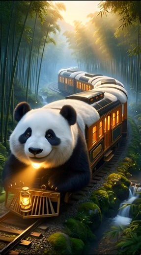 A Panda Turned Into a Moving Train?#panda#animation#animation #cinematic#asmr#ai shorts #Shepherds