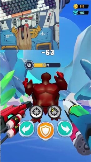 BURNING ICE TURTLE! 🔥 Mecha Flamethrower vs Tough Shell | Monster Brawl Robot Defender Shorts
