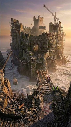 Abandoned Fortress on an Island #viralvideo#shorts #viral #timelapse #aishorts #timelapsevideo