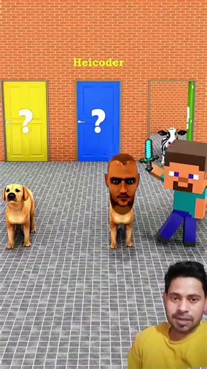 Cute dog, Cute Cow or Cute Prison Dog? Which animal can open the door to receive the police hat?