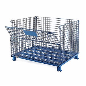 [Hot Item] Medium Duty Vegetables Storage Steel Container Zinc Plated Folding Metal Mesh Box Wire Cage