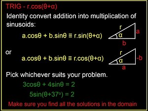 TRIG FORMS - RCOS(X+ALPHA)
