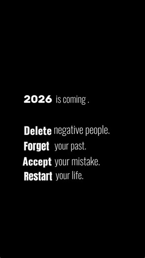 𝐕𝐈𝐉𝐄𝐘 𝐑 𝐒 on Instagram: "2026,This is the year you step into full control of your life. Distance yourself from negative influences — their energy limits your growth and quietly weakens your confidence. You cannot move forward while carrying people who are comfortable with you staying the same. Guard your peace, sharpen your mindset, and choose a circle that pushes you upward, not one that pulls you back.You cannot begin a new chapter while holding onto yesterday’s pain. Your past was a le