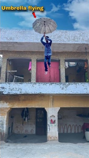 Jumping From Roof with Umbrella (Parachute) - Will it Save Me? #shorts #jumping