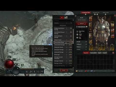 Where to see your Character's Crit Chance % and Crit Dmg % in Diablo 4
