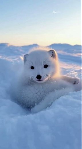 Newborn Arctic Fox Discovers Snow for the First Time 🦊❄️ | Heartwarming Short #shorts