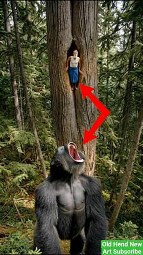 “Gorilla Chases Old Man… But His Secret Tree Escape Saves Him! 🦍🌳”