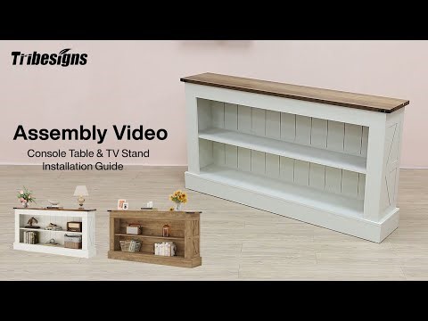 SL0050 - Installation Guide - Tribesigns Farmhouse Console Table: Easy Install & Stylish Storage 🛠️