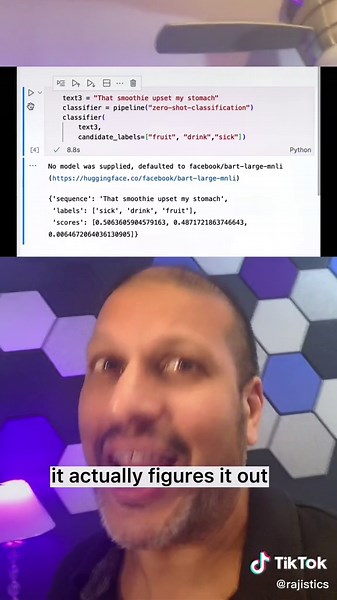 Zero shot learning #datascience #machinelearning #huggingface #nlp #naturallanguageprocessing #statistics background: @rajistics #codetok