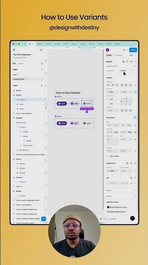 How to use Variants in Figma. #figmatutorial #figmadesign #figmatips #designwithdestiny