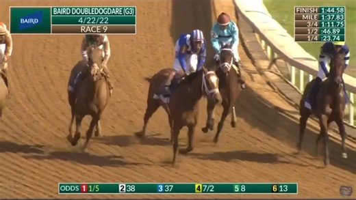 On this day in racing history on April 22, 2022... MALATHAAT won the G3 Doubledogdare Stakes at Keeneland by 3/4 of a length for trainer Todd Pletcher with John Velazquez aboard! Following her win in the Doubledogdare Stakes, the daughter of Curlin finished 2nd in the G1 Ogden Phipps Strakes and the G2 Shuvee Stkaes before going on to win the G1 Personal Ensign Stakes, G1 Spinster Stakes and she ended her career on a high note winning the G1 Breeders' Cup World Championships Distaff by a nose ea
