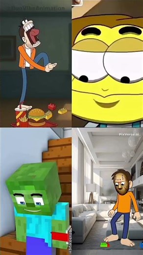 Zombie Steps on Lego and Screams! #funny #viral #animation #duet #memes #shortsfeed #comedy #foryou