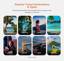 Popular travel types - WordPress Theme by Nicepage