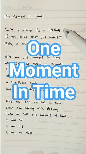 One Moment In Time - Whitney Houston #lyrics