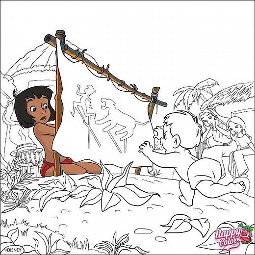 Happy Color - Jungle Book 2: Shanti's Brother See How Mowgli Defeat Shere Khan From The Shadow