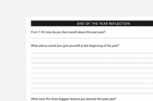 End of the Year Reflection PDF | Free Printable | Passion Planner