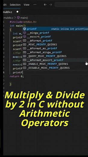 C Program to Multiply & Divide by 2 without * or / Operators #CProgramming #BitwiseOperators