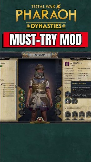 Unlock 77 NEW Traits with this MOD! Total War Pharaoh Mod for Dynasties #totalwarpharaoh #shorts