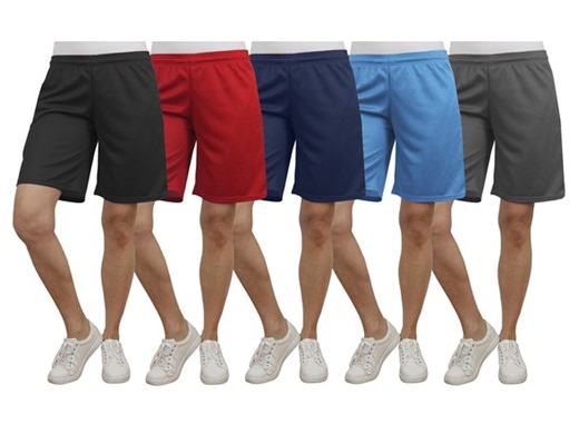 5Pk Womens Active Classic Mesh Shorts