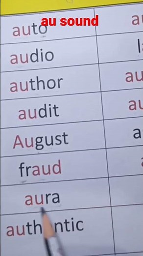 au sound words #phonics sounds #how to read