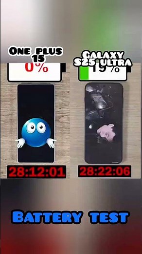 Galaxy S25 ULTRA Vs One plus 15 battery 🔋 test and result win the one plus 15 #galaxytab