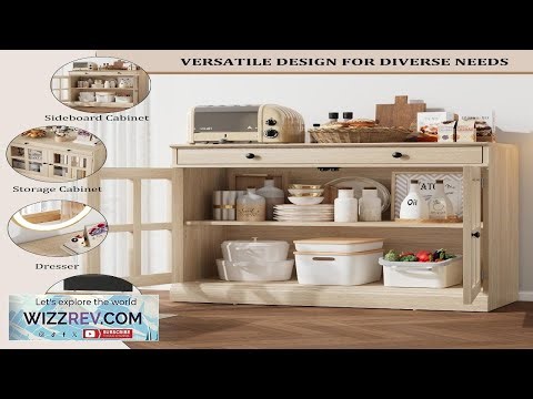 Garvee 35.4" Sideboard Buffet Cabinets With Storage Kitchen Coffee Bar Cabinet