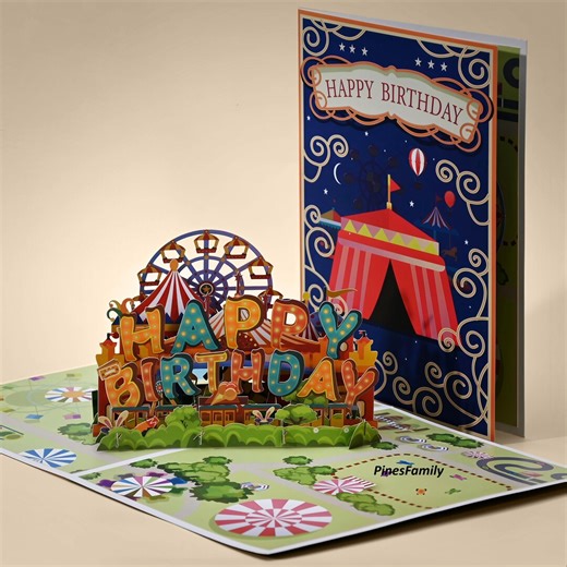F13-carnival Themed 3D Pop up Birthday Cards - Unique Handcrafted Greeting Cards for Special Birthdays - Etsy