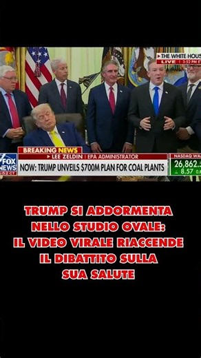 TRUMP SI ADDORMENTA NELLO STUDIO OVALE: IL VIDEO VIRALE RIACCENDE IL DIBATTITO SULLA SUA SALUTE