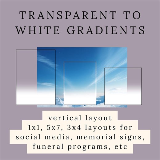 Memorial Backgrounds - Elegant Gradient Design, Printable Funeral Program Template, Soft Pastel Digital Layout Set, Vertical Art 1016 - Etsy