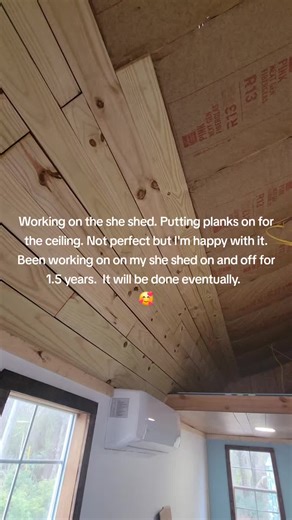 She shed project. Craft shed ceiling