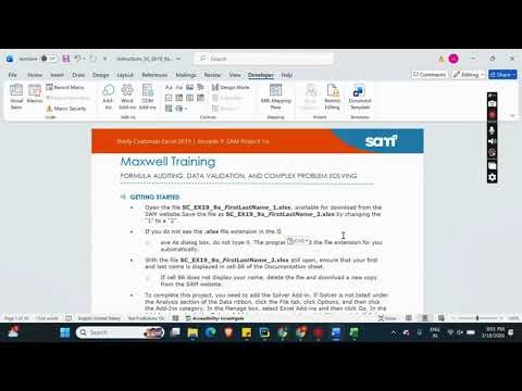 Shelly Cashman Excel 2019 | Module 9: SAM Project 1a Maxwell Training #shellycashman