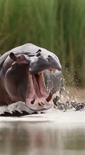Crocodile vs Hippo: Wildlife Showdown 🌊🐊🐆 #WildlifeDrama #EpicNatureConflict #CinematicShots