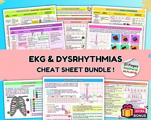 EKG Rhythms & Dysrhythmia Cheat Sheet Bundle, Nursing School Study Guide, ECG Interpretation Notes (digital Download) - Etsy