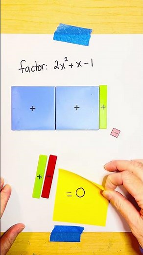 Factor a quadratic trinomial with algebra tiles (and a zero pair)