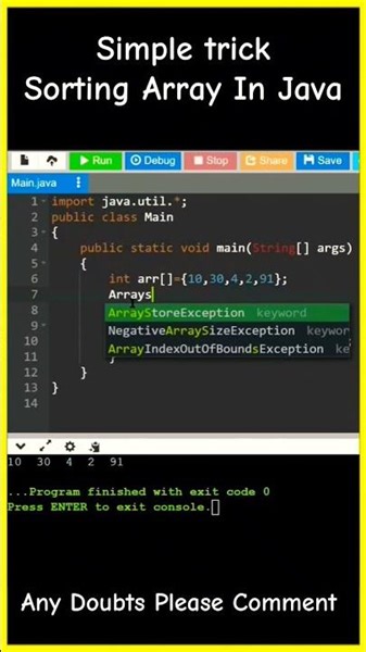 How to sort an array in java in telugu | java interviewquestions |#dsa #coding #sort #datastructures