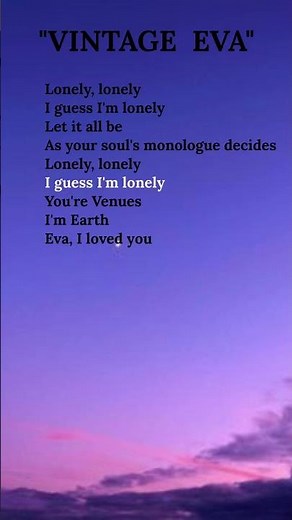 vintage - eva lonely lonely i guess i'm lonely lyrics #song​ #songlyrics​ #shorts