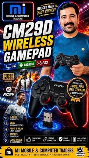 CM29D Wireless Gamepad Review 🔥Best Budget Wireless Controller For PC & Android #Gamepad #CM29D
