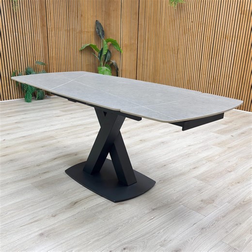 Furniture Village 'Murcia' Grey Ceramic Top 120cm Extending Dining Table