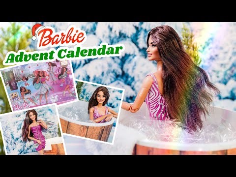 Opening The Barbie Advent Calendar | Plus DIY Easy Hot Tub Craft