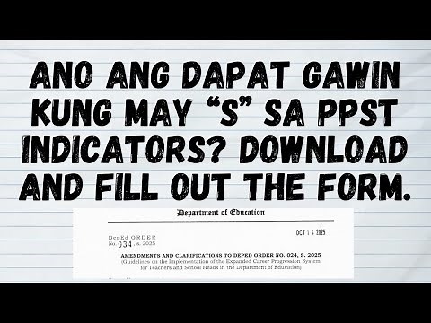 Ano ang DAPAT GAWIN? Fill-in the Commitment Form on PPST Indicators for Development (editable)