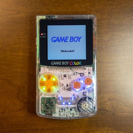Transparent Clear Gameboy Color Custom IPS Lcd Bright Screen Gbc Led RGB, Orange Buttons - Etsy