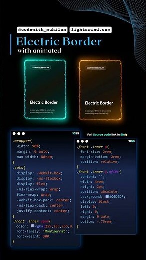 🔥attractive electric borders animation using html and css | code buzz | web development | #coding
