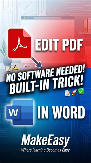 Convert PDF to Editable Word Document Instantly! ⚡ #makeeasy #shorts