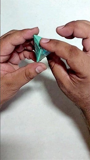 Money Origami 3D Triangle Shape Making with Currency Note Bill